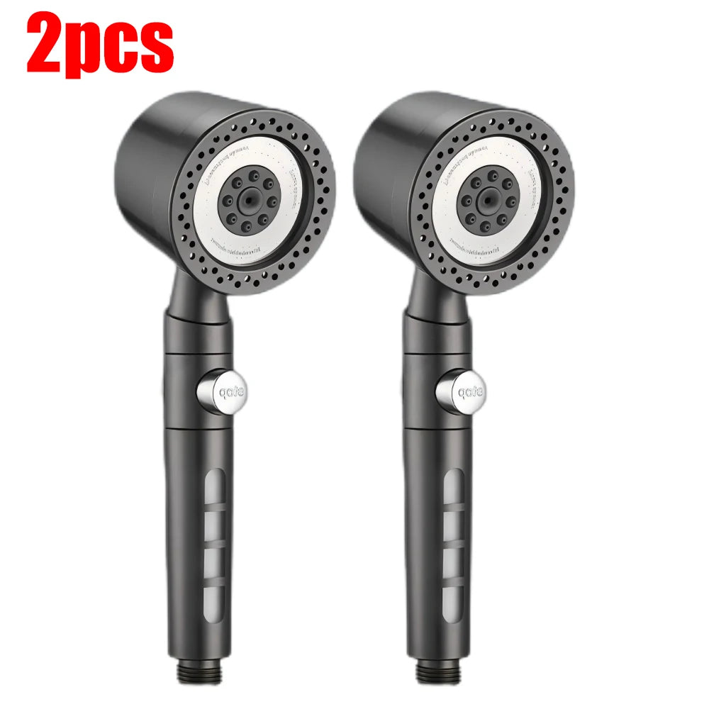 5 Modes Spray Water Saving Shower Head ABS Handheld Spa Showerheads Large Flow Portable Bathroom Filter Shower Faucet Nozzle Set