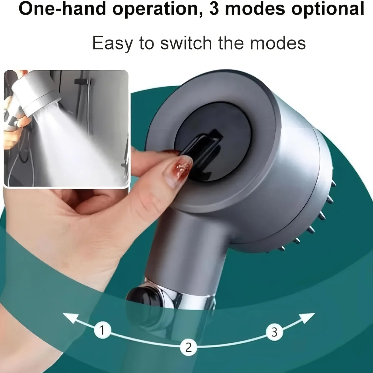 2026 new ion drop shower head with handheld filter shower, turbocharger with multiple spray modes, built-in filter on/off switch