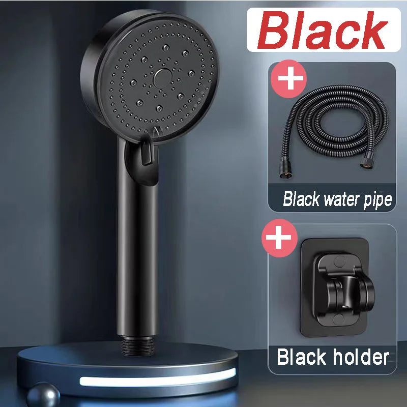 5 Mode Pressure Boost Shower Head Multifunction Adjustable Large Water Yield Shower Nozzle Massage Shower Bathroom Accessory
