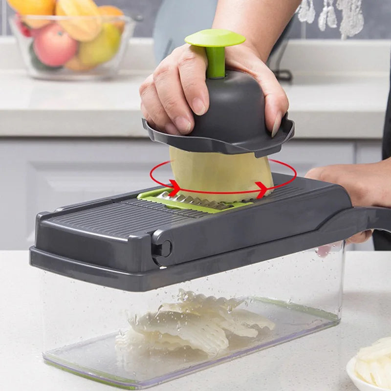 Multi-Blade Vegetable Chopper Set: All-in-One Tool for Dicing, Slicing & Grating Fruits & Veggies