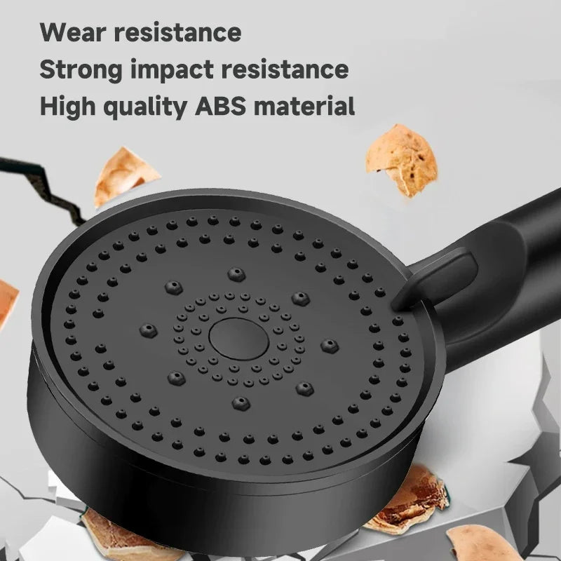 5 Mode Pressure Boost Shower Head Multifunction Adjustable Large Water Yield Shower Nozzle Massage Shower Bathroom Accessory
