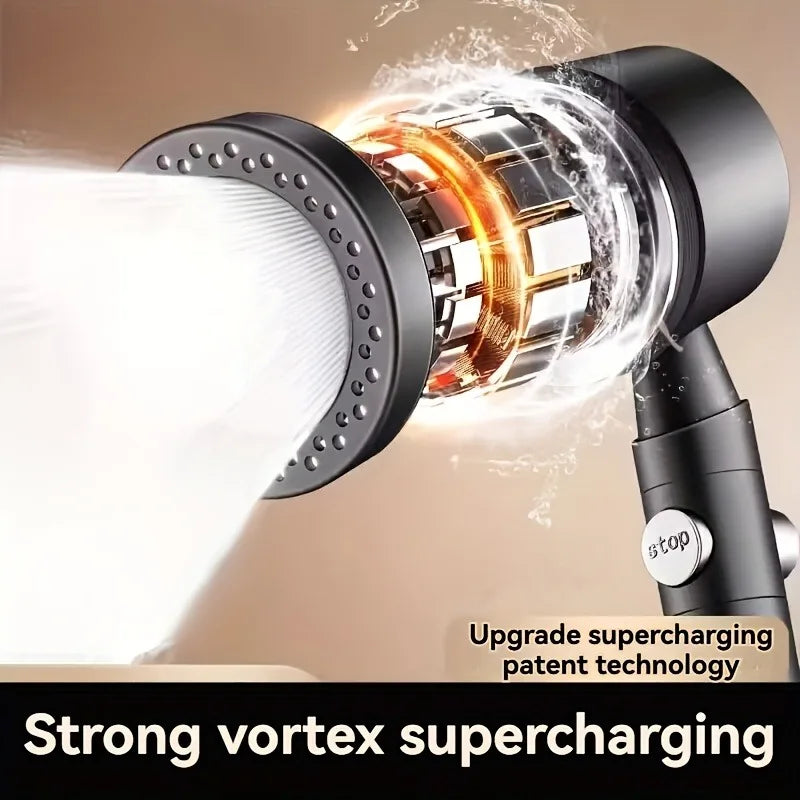 5 Modes Spray Water Saving Shower Head ABS Handheld Spa Showerheads Large Flow Portable Bathroom Filter Shower Faucet Nozzle Set