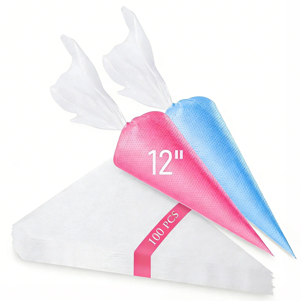 100PCS Disposable Piping Bags - Food-Grade Anti-Burst for Cake Decorating Cookie Cream Frosting