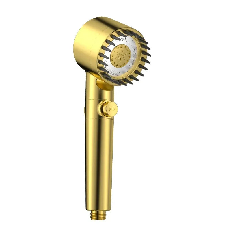 Massage Spa Pressurized Shower Head 3 Modes High Pressure Filter Rainfall Shower One-Key Stop Spray Nozzle Bathroom Accessories