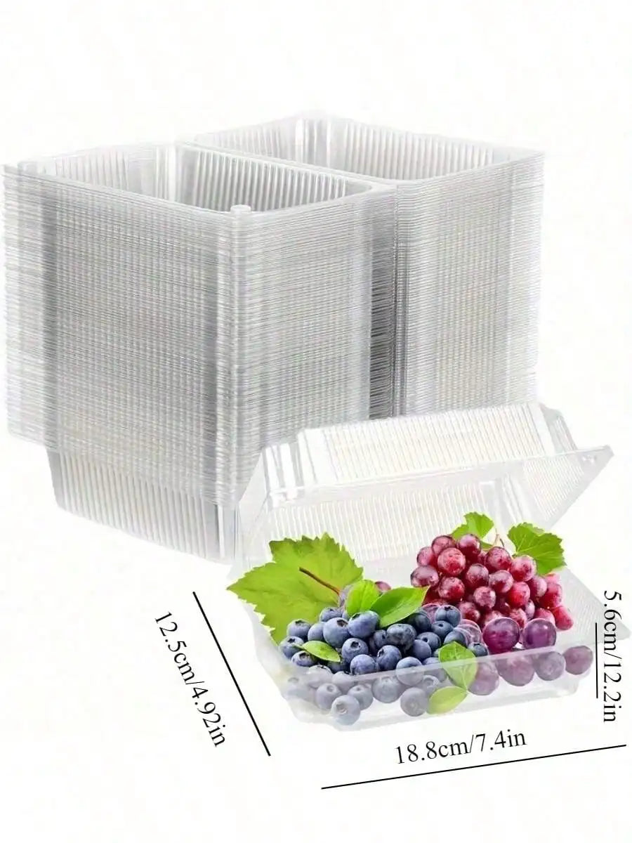 50 Pcs Multi-Purpose Clear Plastic Boxes - Disposable Containers for Fruit Salad Sushi Dessert Takeout Party Picnic